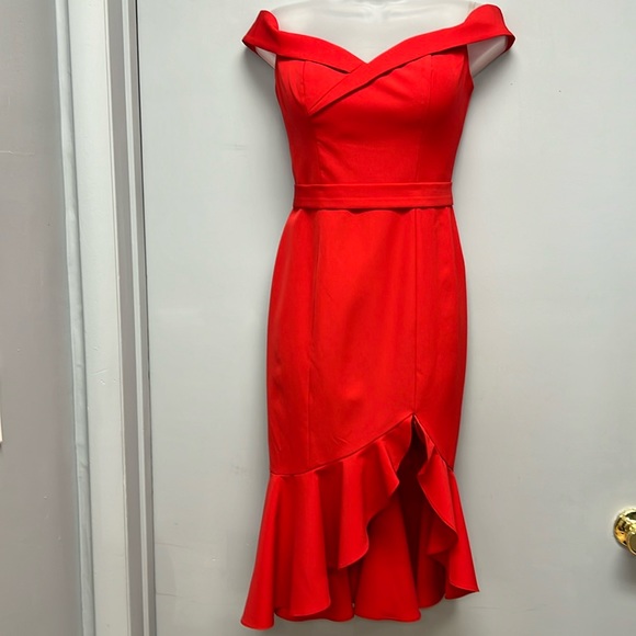 SOLD IN STORE JJs House Red Cocktail Dress Size 4 - Picture 2 of 14